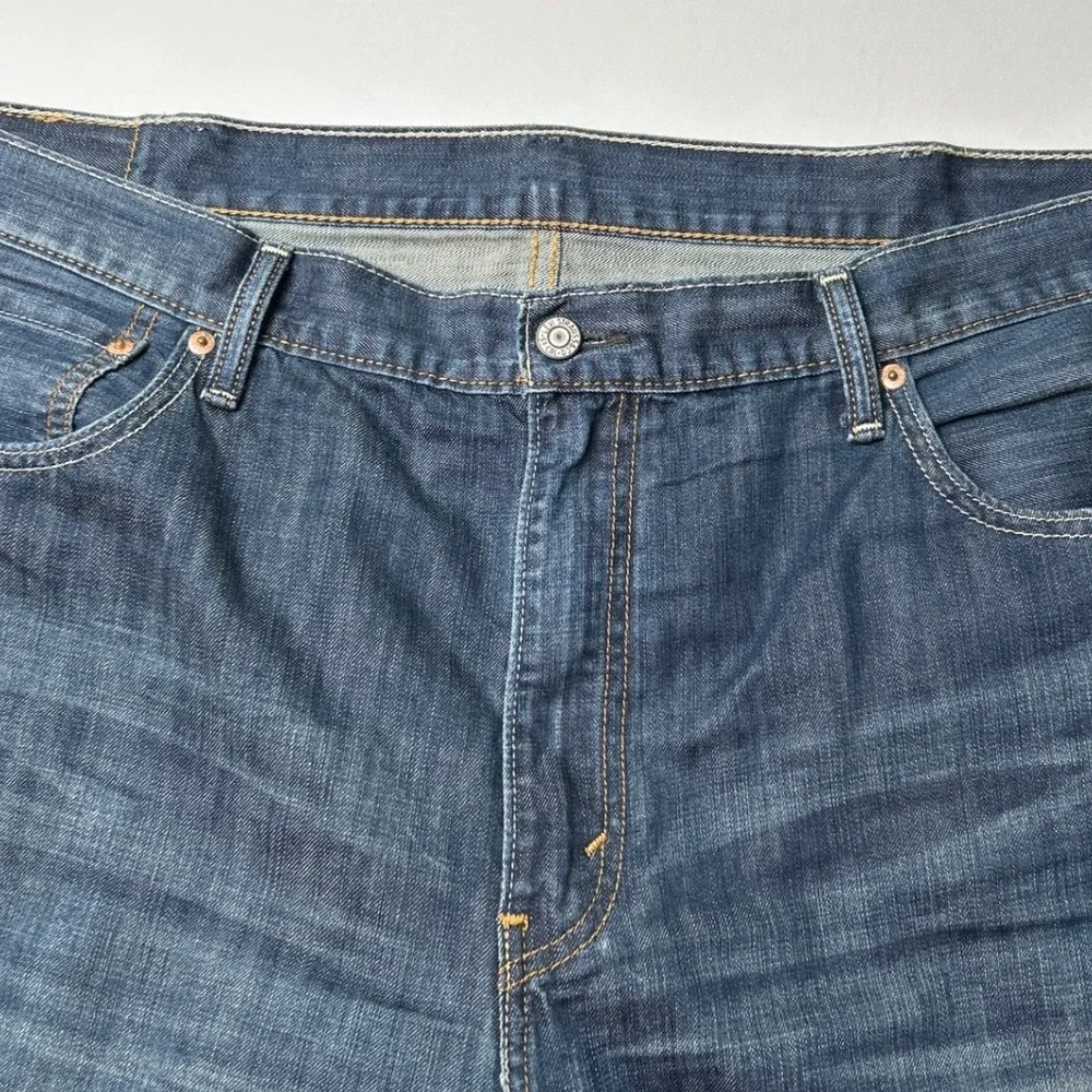 Levis Mens 527 Slim Bootcut Jeans Size 42x30 Dark Wash Blue Cotton Denim Classic